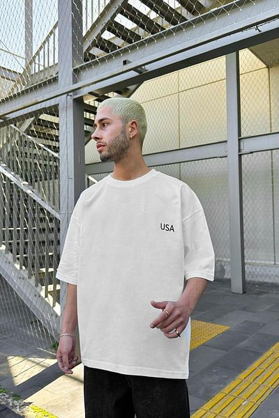 HAFKAGİYİM ΛΕΥΚΟ USA OUTPLENTY PREMIUM Μπλουζάκι Oversize