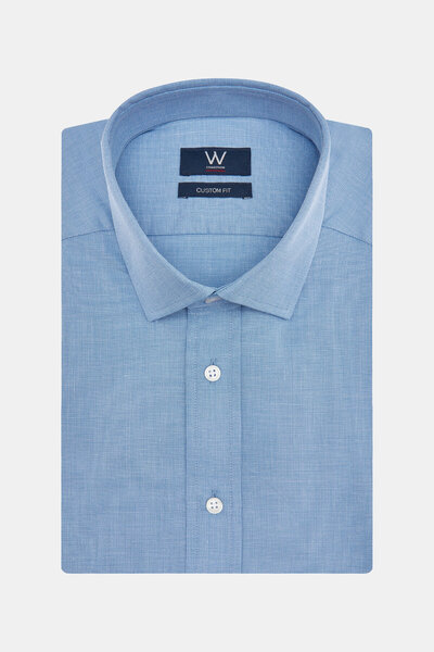 W Collection BLUE LONG SLEEVE TEXTURED SHIRT