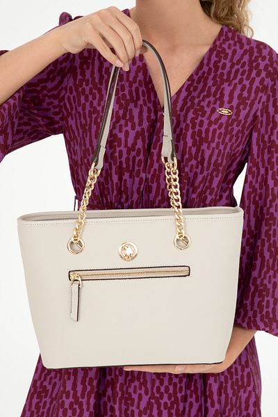U.S. Polo Assn. حقيبة كتف نسائية بلون الحجر - 50293654 -VR049