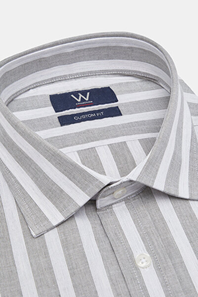 W Collection YEŞİL ÇİZGİLİ DESENLİ GÖMLEK