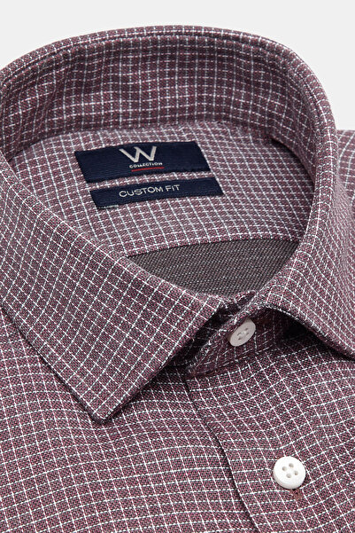 W Collection Bordo Geometric Patterned Shirt