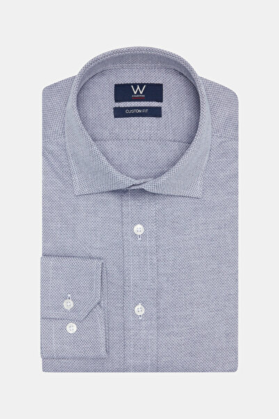 W Collection Dark Blue Textured Shirt