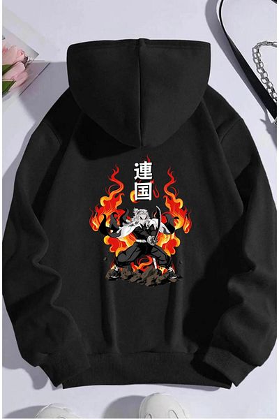 Massgai Rengoku Unisex Oversize Hooded Sweatshirt - Back Print Design