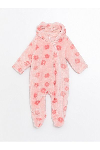 LC Waikiki LCW Hooded Long Sleeve Baby Girl Plush Jumpsuit