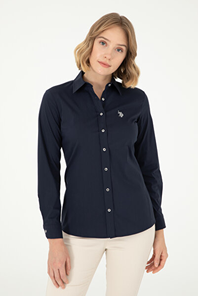 U.S. Polo Assn. Női sötétkék hosszú ujjú alap ing 50293919-VR033