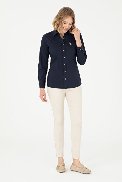 U.S. Polo Assn. Női sötétkék hosszú ujjú alap ing 50293919-VR033
