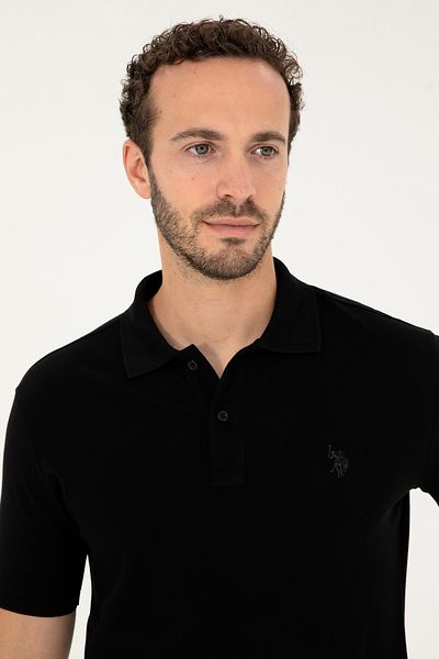 U.S. Polo Assn. Ανδρικό μαύρο μπλουζάκι Basic 50294223 -VR046