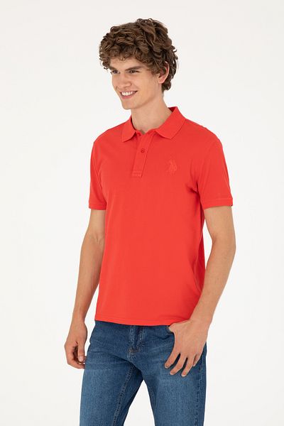 U.S. Polo Assn. Men's Slim Fit Polo Neck Red Basic T-Shirt 50294207 -Vr030