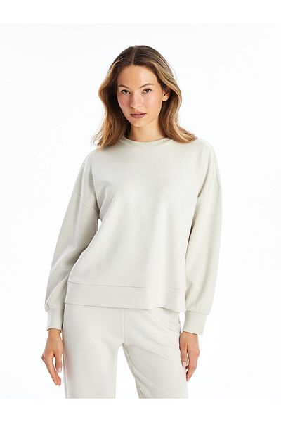 LC Waikiki Γυναικείο φούτερ Crew Neck Plain Oversize (W4)