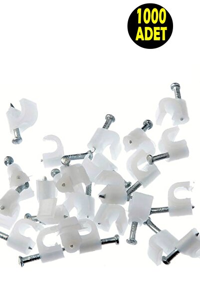 usin 1000 ADET NO 2 Beton Çivili Kablo Tutucusu Kroşe -4X6 MM Uydu Anten Data...