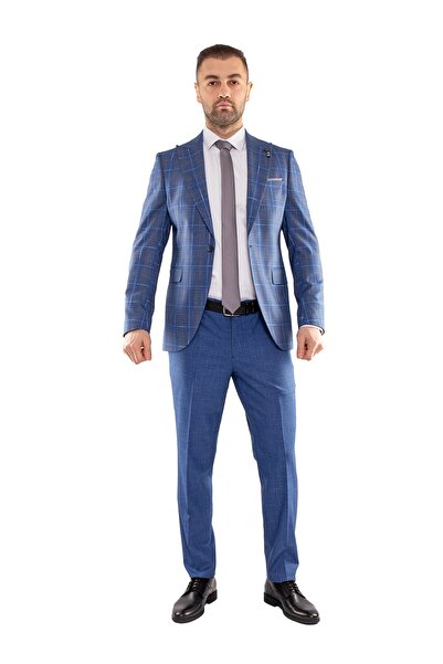 Jakamen Jk36sf02m164 Slimfit 6 Drop Kareli Yelekli Takım Elbise