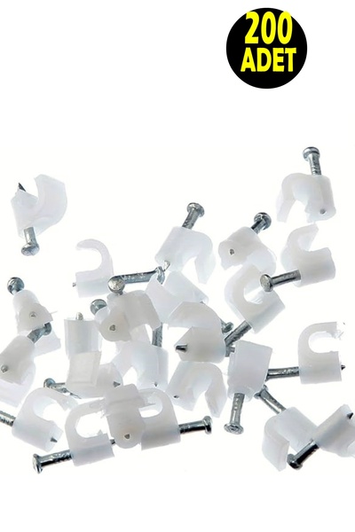 usin 200 ADET NO 2 Beton Çivili Kablo Tutucusu Kroşe -4X6 MM Uydu Anten Data CCTV TV Kablosu Kroşesi