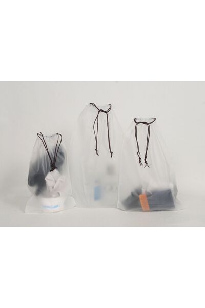 meapuff 3lü Mix Set (S-M-L) Su Geçirmez Büzme Ipli Kozmetik Makyaj Tatil Çantası