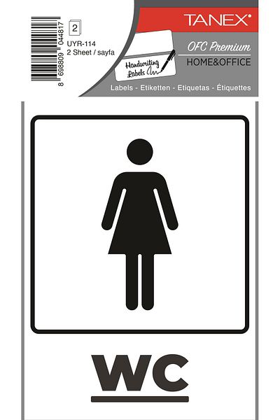 Tanex Uyr-114 Wc Warning Label 2 Pack