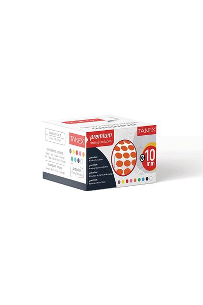 Tanex Αυτοκόλλητο 10 mm Orange Dot - 5000 Τεμάχια