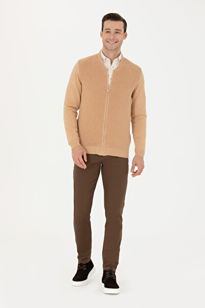 U.S. Polo Assn. Erkek Kum Melanj Basic Triko Hırka 50277107-VR123