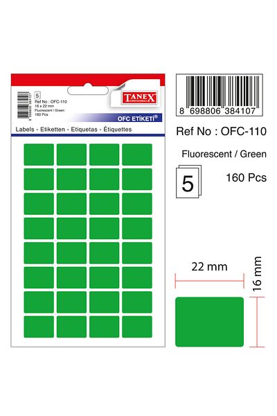 Tanex Ofc-110 Flo Green Αυτοκόλλητο Γραφείου