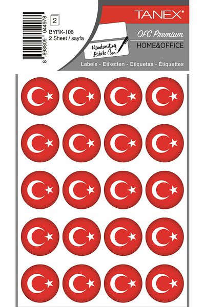 Tanex Byrk-106 Turkish Flag 25X25Mm Pack of 40