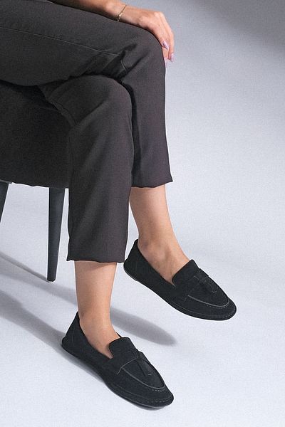 Marjin Black Foldable Women's Loafer - Casual Shoes Kostav