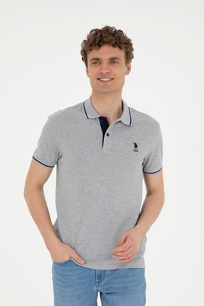 U.S. Polo Assn. Ανδρικό μπλουζάκι σε γκρι μελανζέ Basic 50284631 -VR086