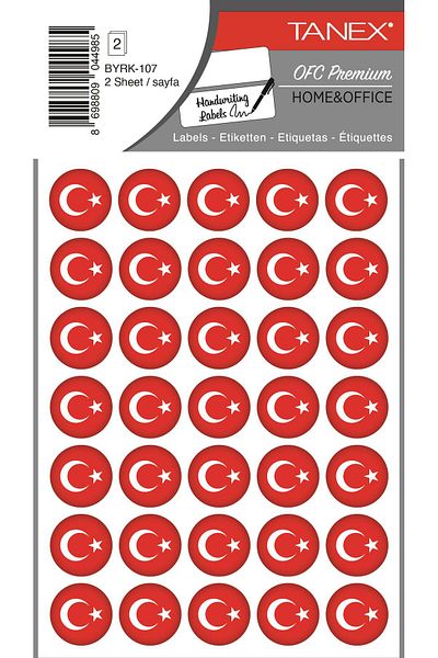 Tanex Byrk-107 Turkish Flag 19X19Mm Pack of 70