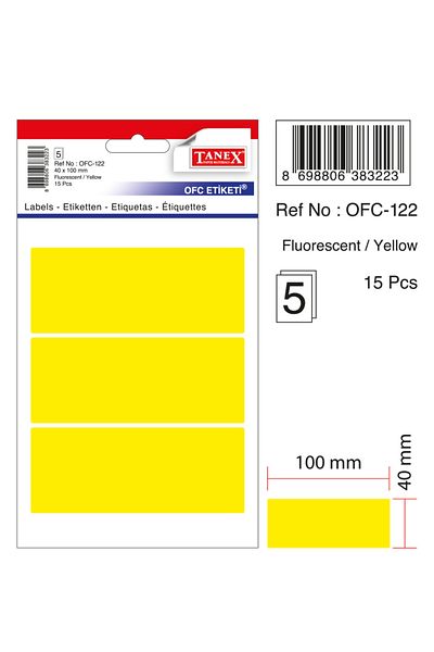 Tanex Ofc-122 Flo Yellow Ετικέτα γραφείου