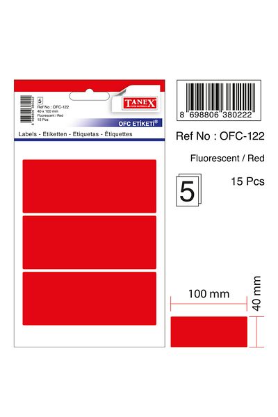 Tanex Ofc-122 Flo Red Αυτοκόλλητο Γραφείου
