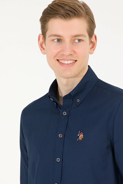U.S. Polo Assn. Ανδρικό μακρυμάνικο πουκάμισο Navy Blue Basic 50263099-VR033