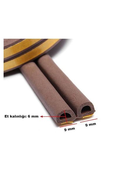 CONTACALL Bondit Brown Double Wrap Rubber Door and Window Insulation Tape - 25X2 50 Meters
