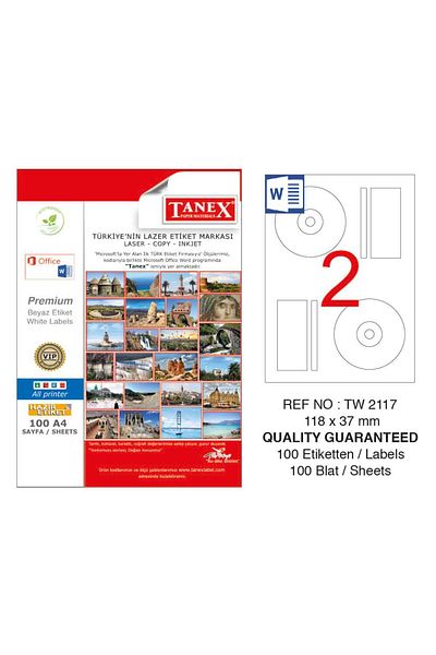 Tanex Tw- 2117 Laser Sticker 100 Pack