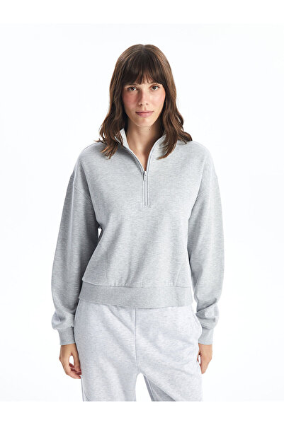 LC Waikiki Γυναικείο χοντρό φούτερ Lw - Stand Collar Oversize