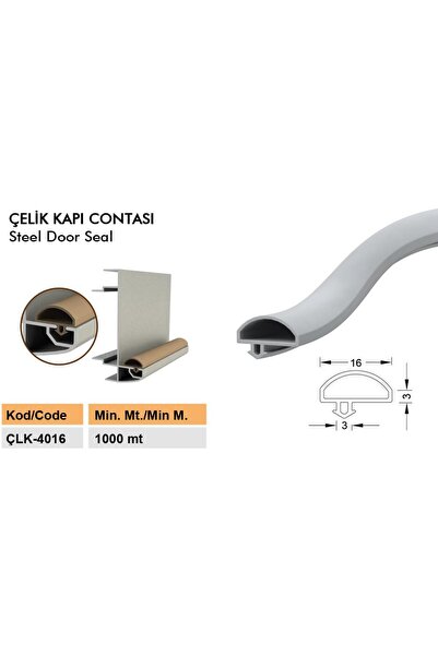 CONTACALL Çelik Kapı Kasa Fitili Çelik Kapı Contası 6 Metre Füme