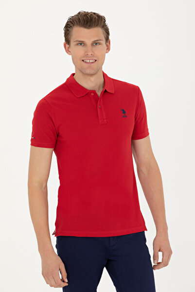 U.S. Polo Assn. تي شيرت بولو أساسي أحمر للرجال 50263238-VR213