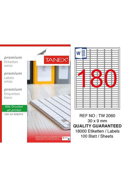 Tanex Tw-2060 Αυτοκόλλητο Λέιζερ 30 Χ 9 Χιλ