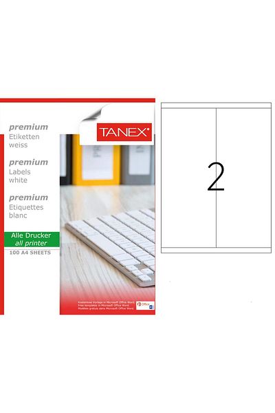 Tanex Tw-2380 105x280mm Αυτοκόλλητο λέιζερ 100 Συσκευασία