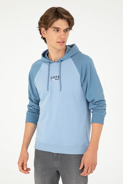 U.S. Polo Assn. Men's Regular Fit Hooded Light Blue Sweatshirt 50293358 -Vr003