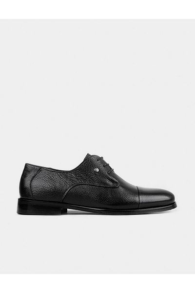 Cabani Genuine Leather Black Laced Classic Men's Shoes