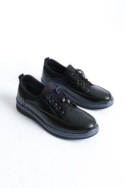 marinarosse Pantofi casual cu șireturi din piele neagră Martin pentru bărbați