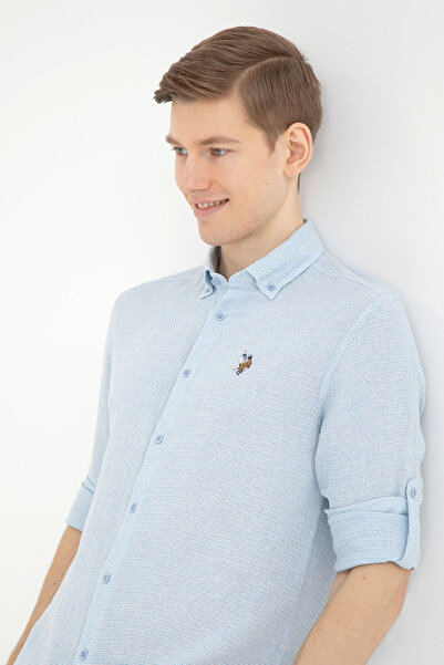 U.S. Polo Assn. Erkek Açık Mavi Uzun Kollu Gömlek 50283423-VR003