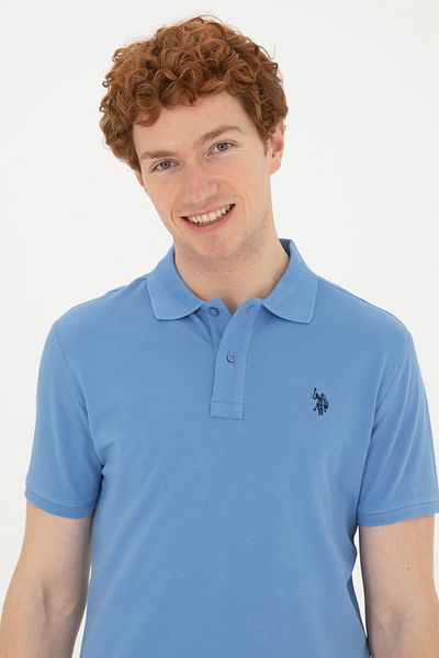 U.S. Polo Assn. Tricou de bază albastru închis pentru bărbați, slim fit, cu gât polo 50279573 -vr032