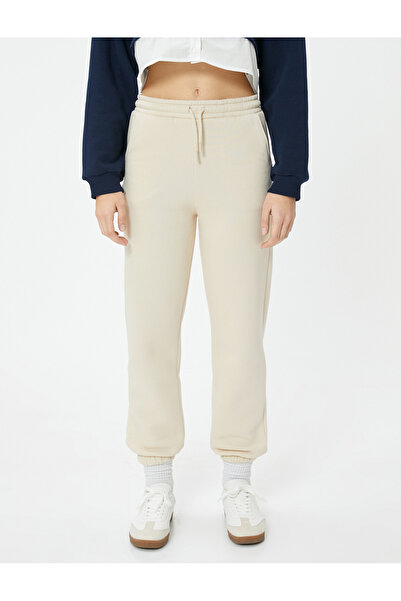 Koton Şardonlu Jogger Eşofman Altı Beli Bağlamalı Cepli