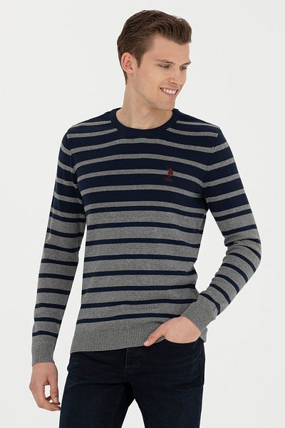U.S. Polo Assn. Gray Melange Men's Sweater - 50272124 -Vr086