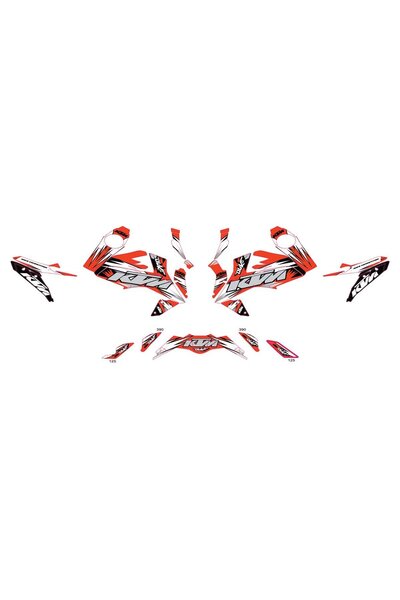 Motiker KTM DUKE 390 Turuncu Beyaz Karışık Motosiklet Sticker Etiket Parçalı ...