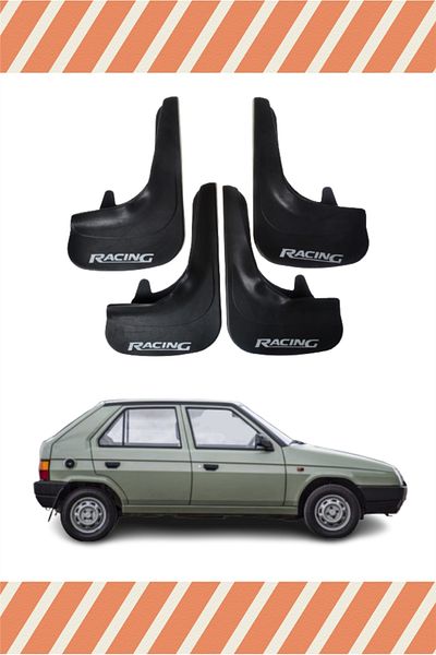 NOVDES Skoda Favorit Racing Written 4-Piece Gaiter Mudguard Mud Flap