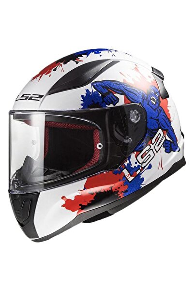 LS2 RAPID MINI MONSTER BEYAZ-MAVİ ÇOCUK KASK