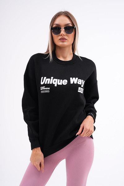 ŞİMAL Hanorac imprimat pentru damă, cu gât crew, cu trei fire 245185   -