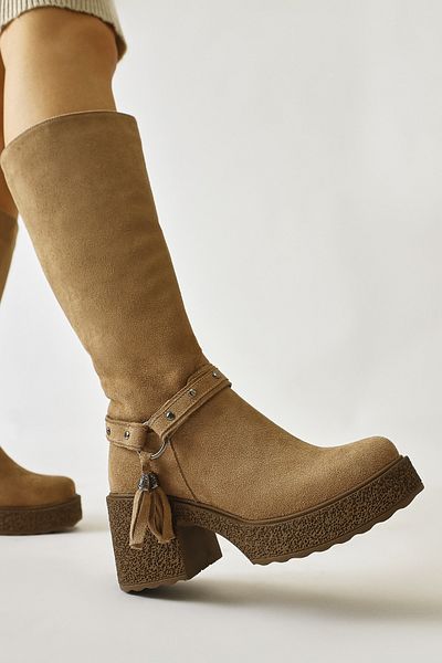 Limoya Γυναικείες μπότες Kenzie Mink Suede με λεπτομέρεια στον αστράγαλο