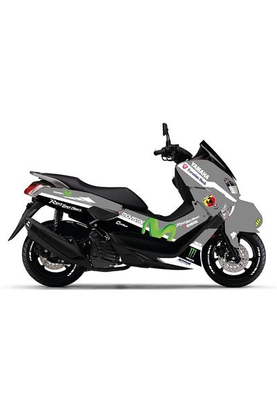 Motiker نموذج ملصق هدية لسكوتر الدراجة النارية من Yamaha NMAX باللون الرمادي Movistar