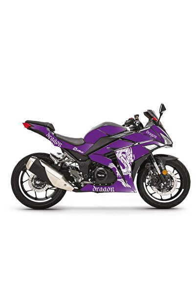 Motiker RKS R250 Mor Dragon Parçalı Kaplama Sticker Etiket Modeli