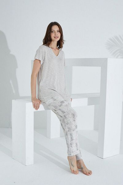 Etoile Bamboo Knitwear Short Sleeve Women's Pajama Set - Giant Feather Softness 73231
